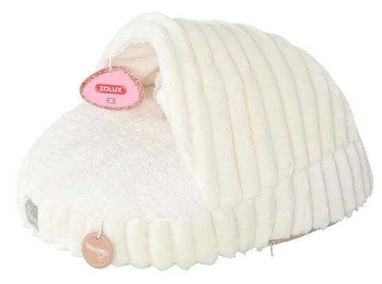 Grube półotwarte legowisko dla psa lub kota 45x45x28cm - Naomi Beżowe