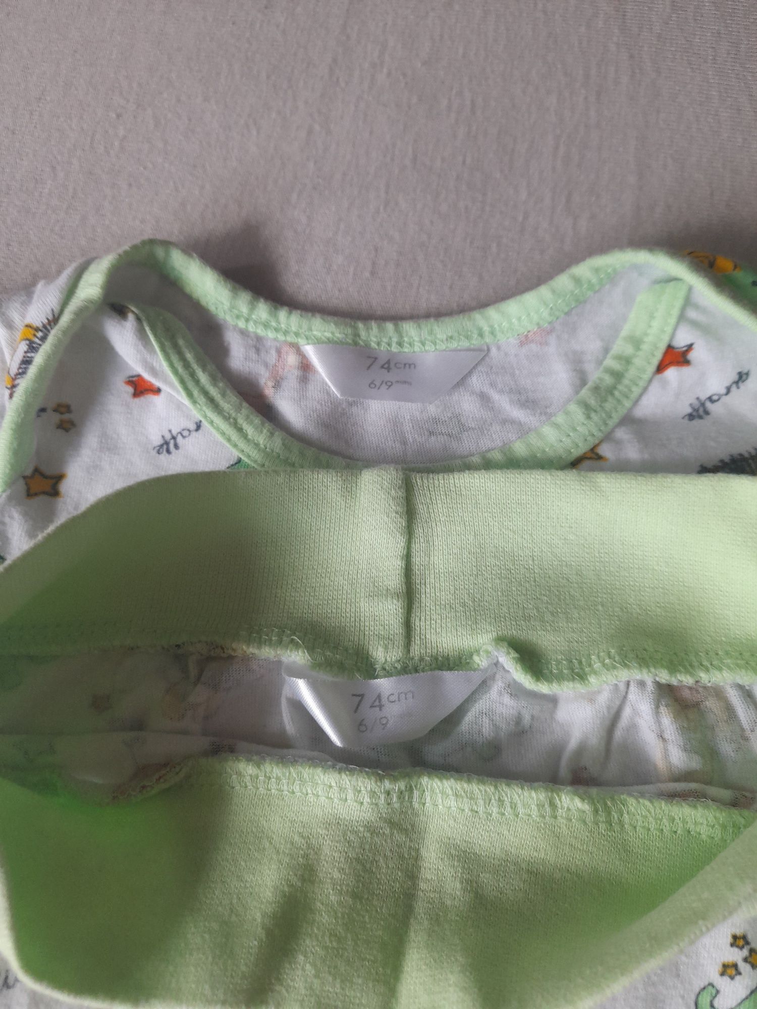 3 bawełniane komplety: body + spodnie rozm. 74