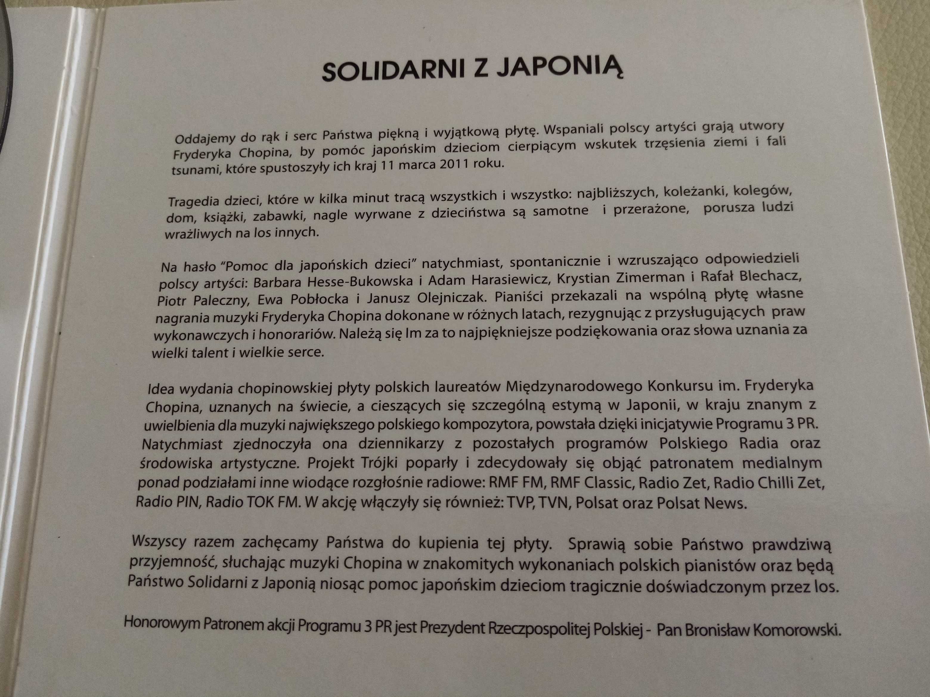 CD - Solidarni z Japonią - Fryderyk Chopin - 2011r.