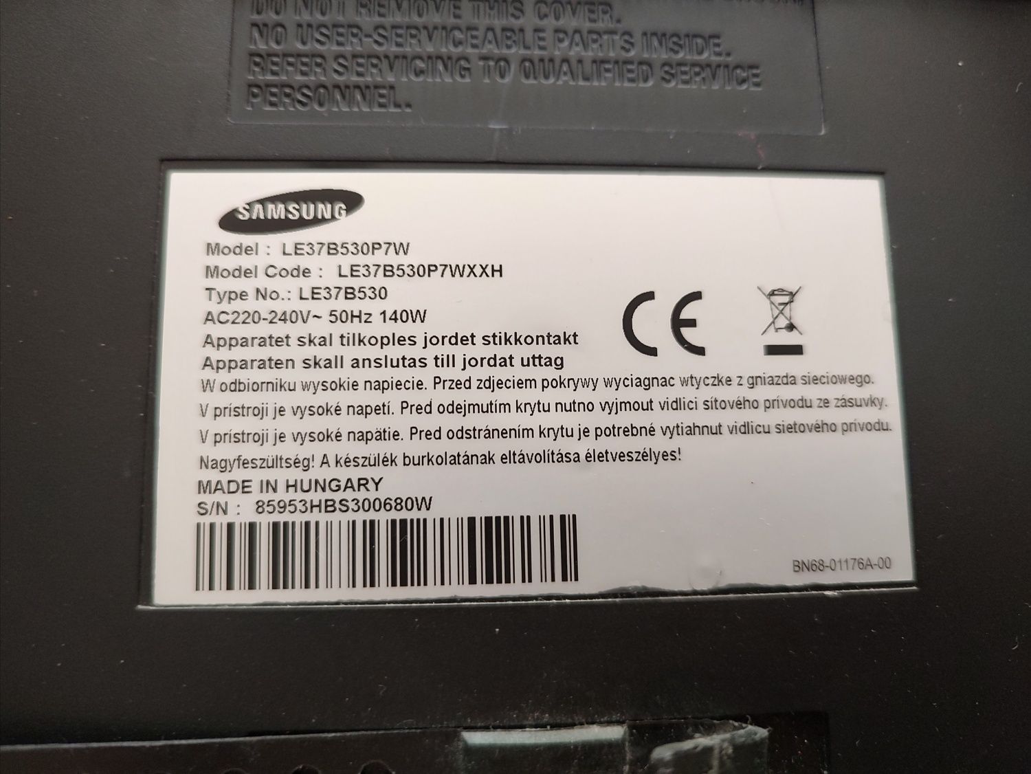 Telewizor 37" Samsung LCD + uchwyt ścienny