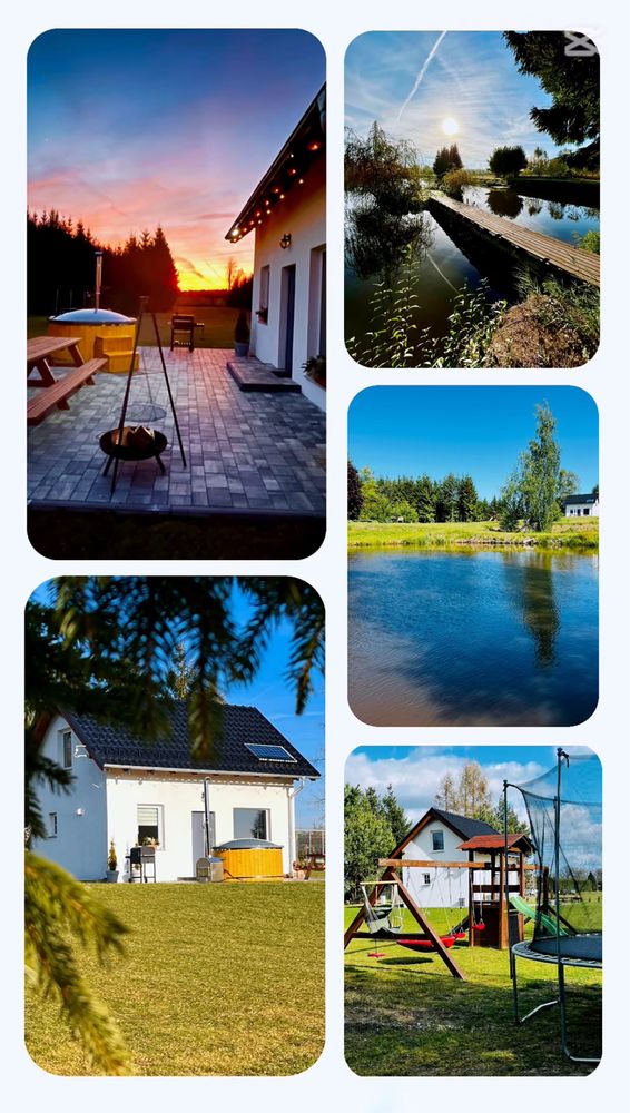 Domek nad stawem