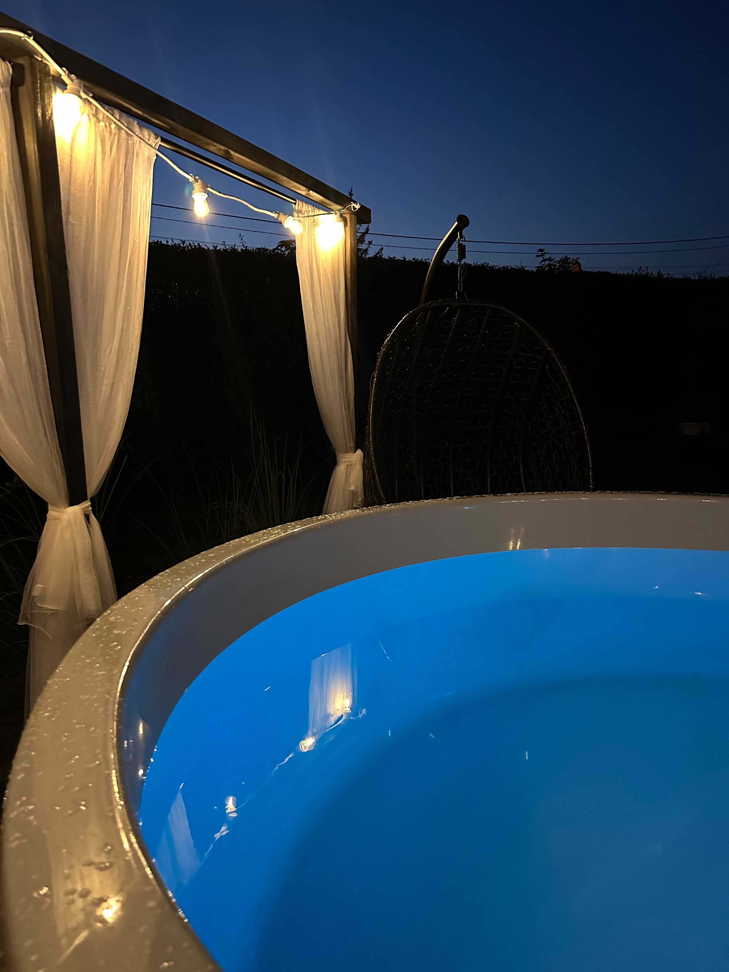Balia całoroczny basen z jacuzzi piec filtr hydromasaż LED komplet