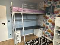Łóżko piętrowe z blatem biurka ikea tromso (svarta)