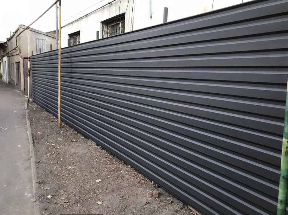 Профнастил для заборов. Дерево. Камень. Матовый. Монтаж. Паркан. 1 час