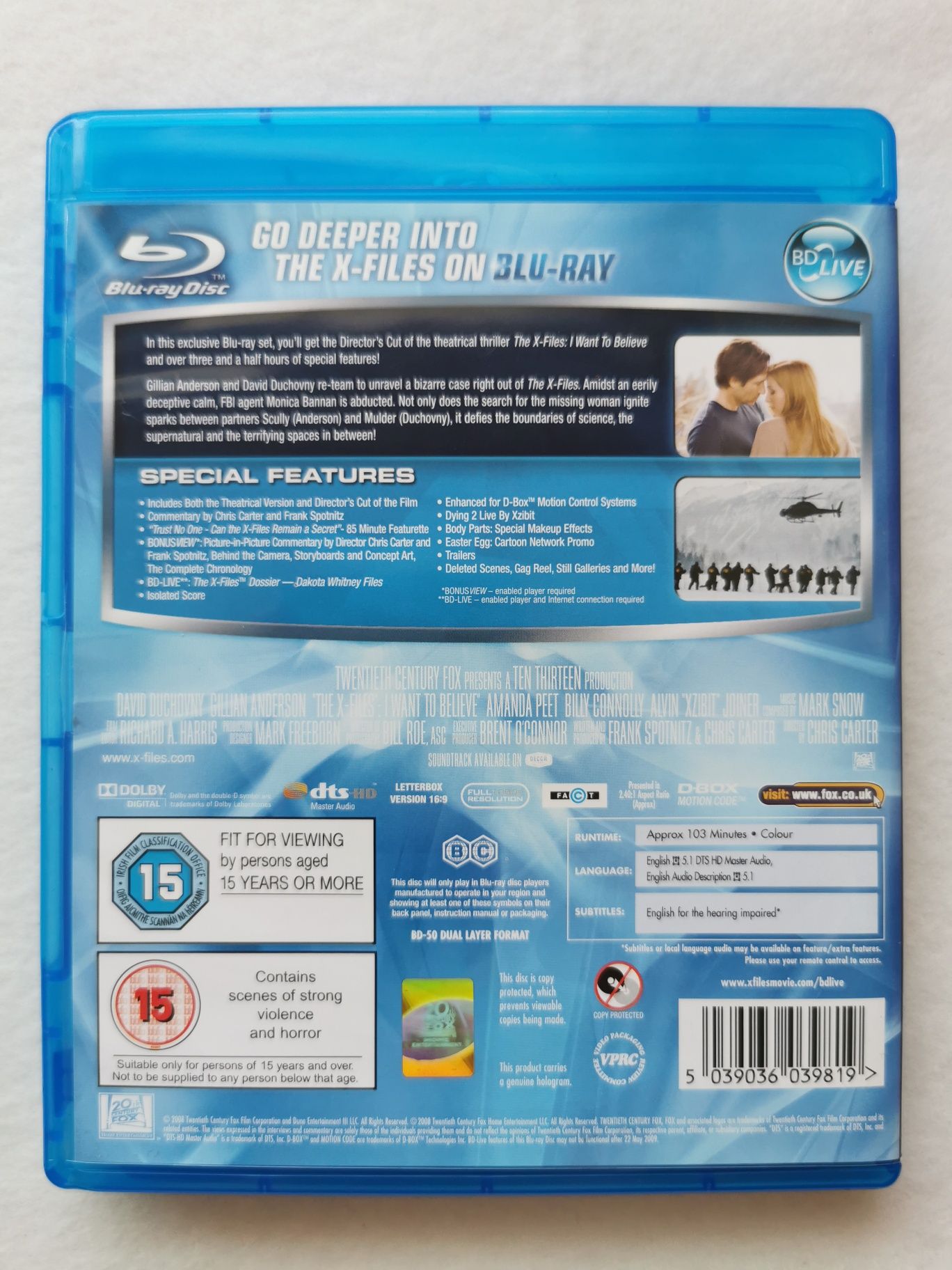 The X Files I Want To Believe (Z Archiwum:  Chcę Wierzyć) Blu-ray (En)