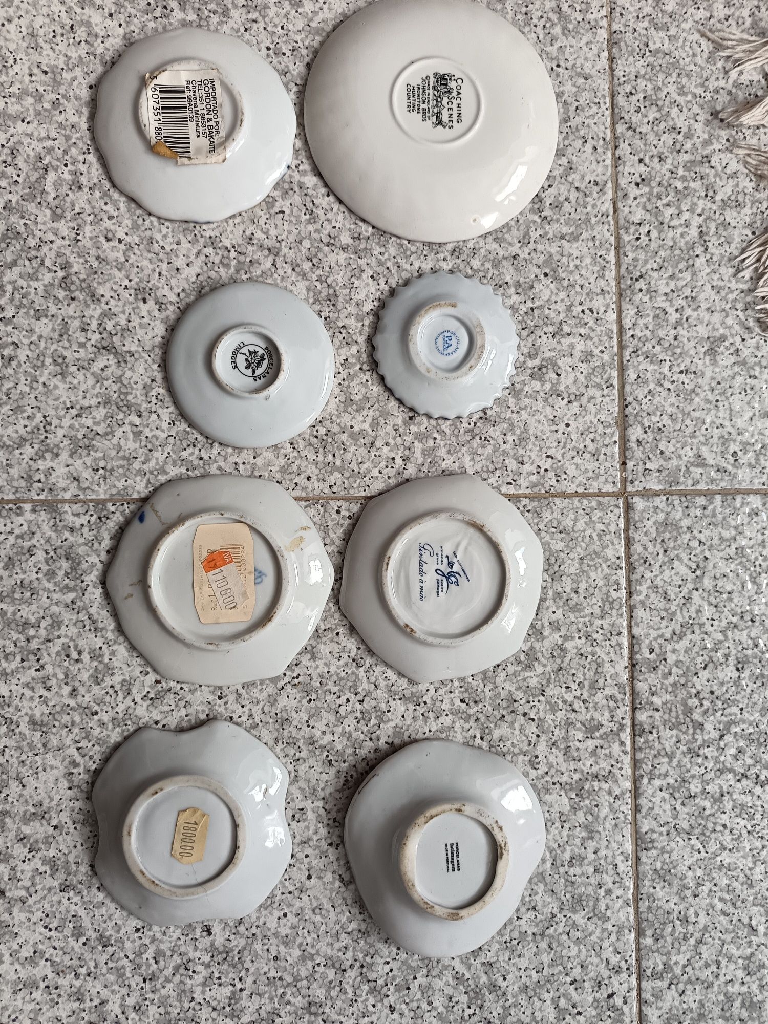 Chavenas pintadas á mão antigas várias marcas