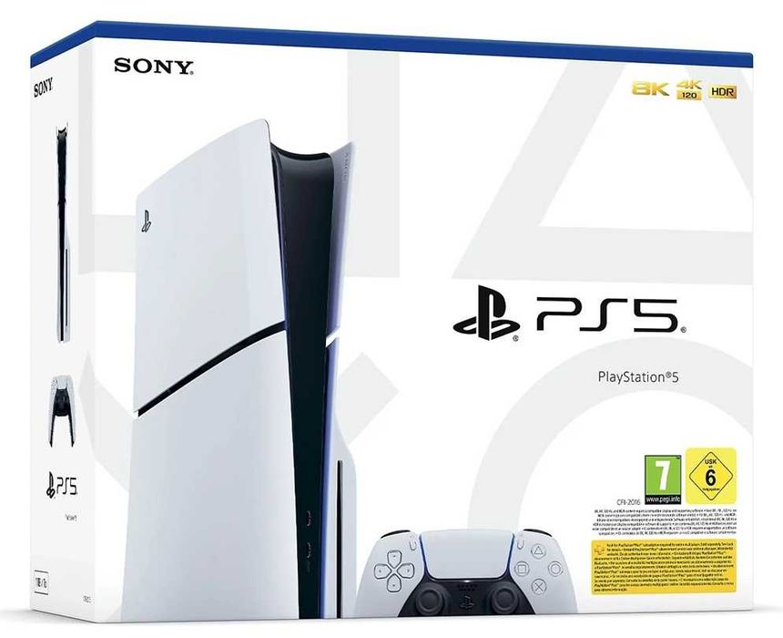 PS5 Slim 1TB 2016 + 4 gry + pad Dualsense + stacja ładowania + ROK GW