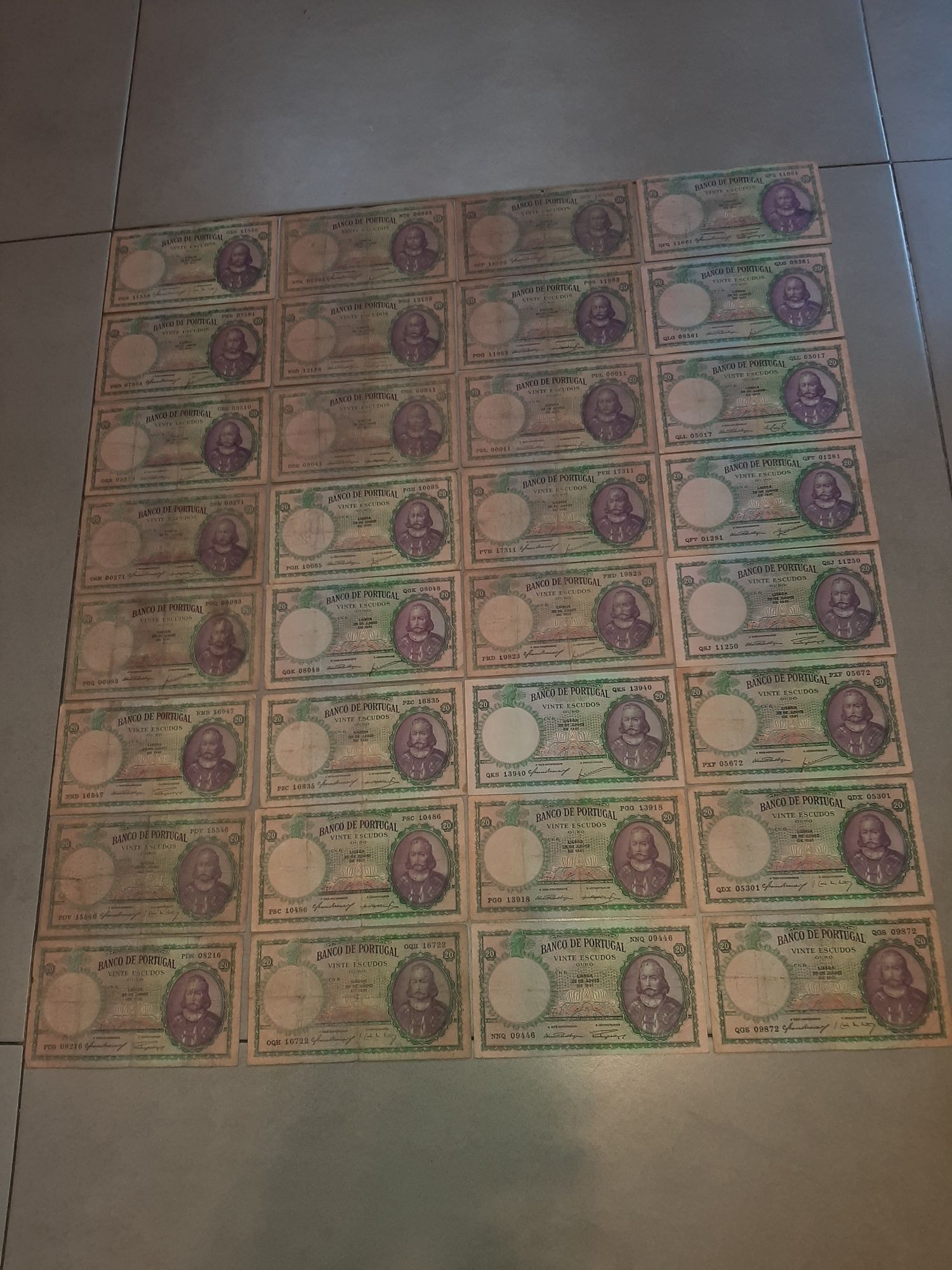 Notas de 20 Escudos Ano 1951 São 32