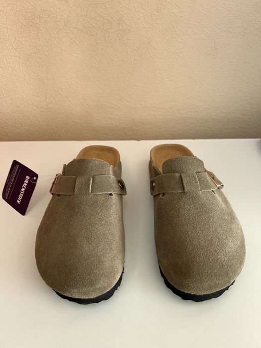 Birkenstock Boston коричневі, розмір 38 (замшеві шльопанці)