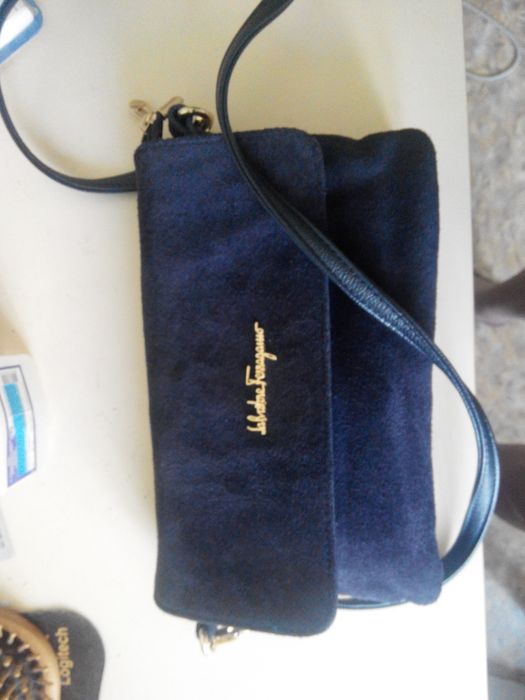 Сумка- клатч из натурального замша и кожи