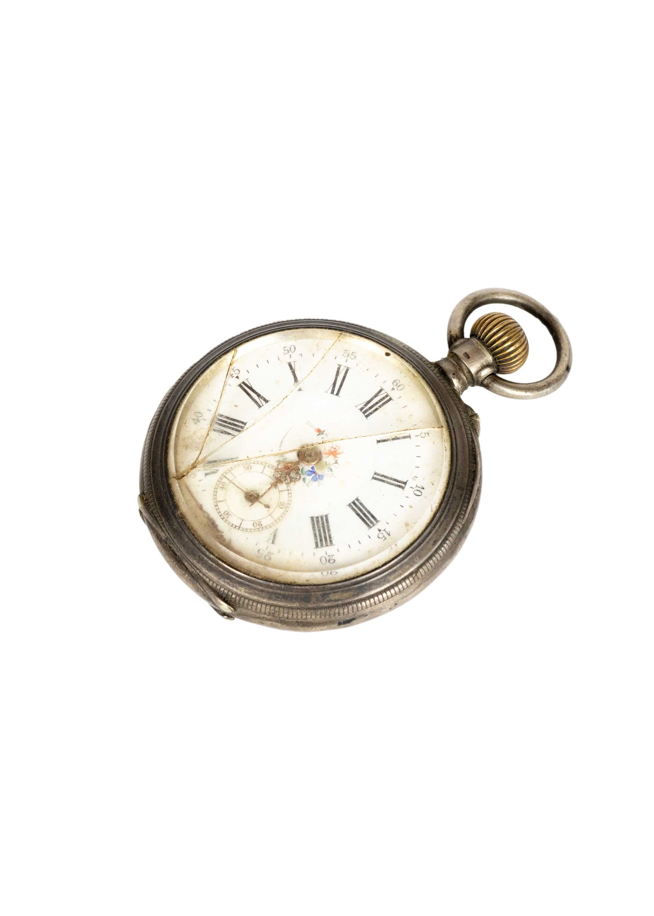 Conjunto 4 relógios de bolso antigos prata