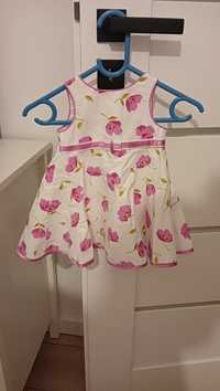 Sukienka w kwiaty różowe dla niemowlęcia dziewczynki
