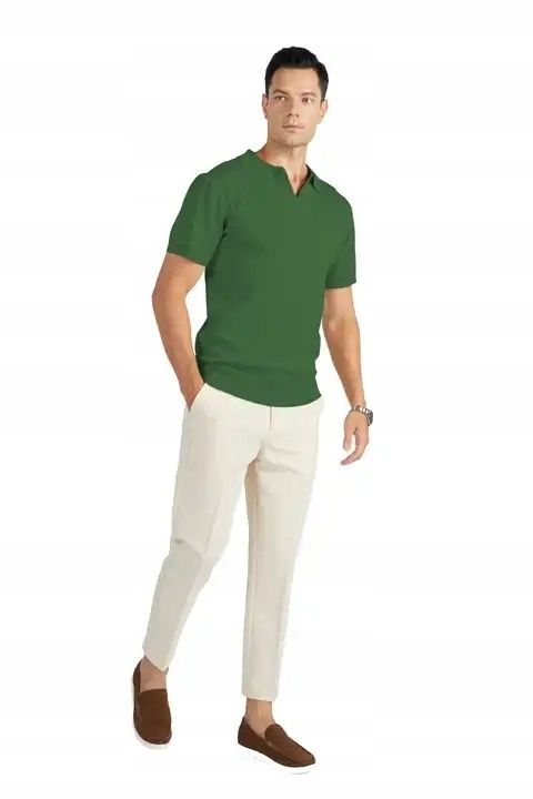 Męska koszulka Polo Zielona bardzo wygodna i elastyczna Rozmiar L