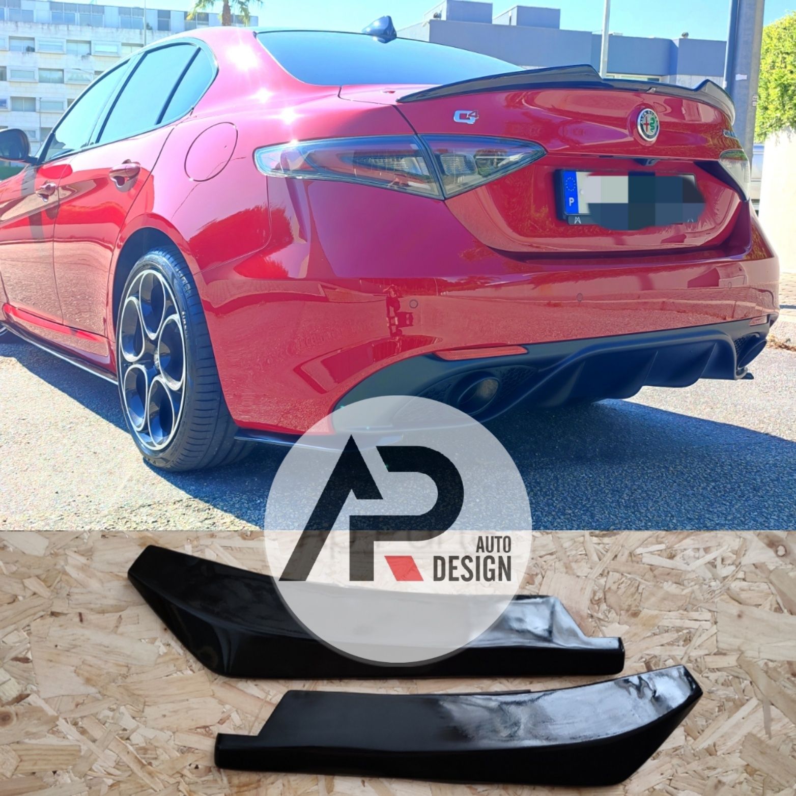 ALFA Romeo Giulia Veloce Sprint Super Ti Laminas Traz Preto brilhante