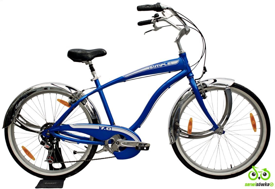 Rower miejski Giant Simple 7.0 cruiser chopper 18" chromowane błotniki