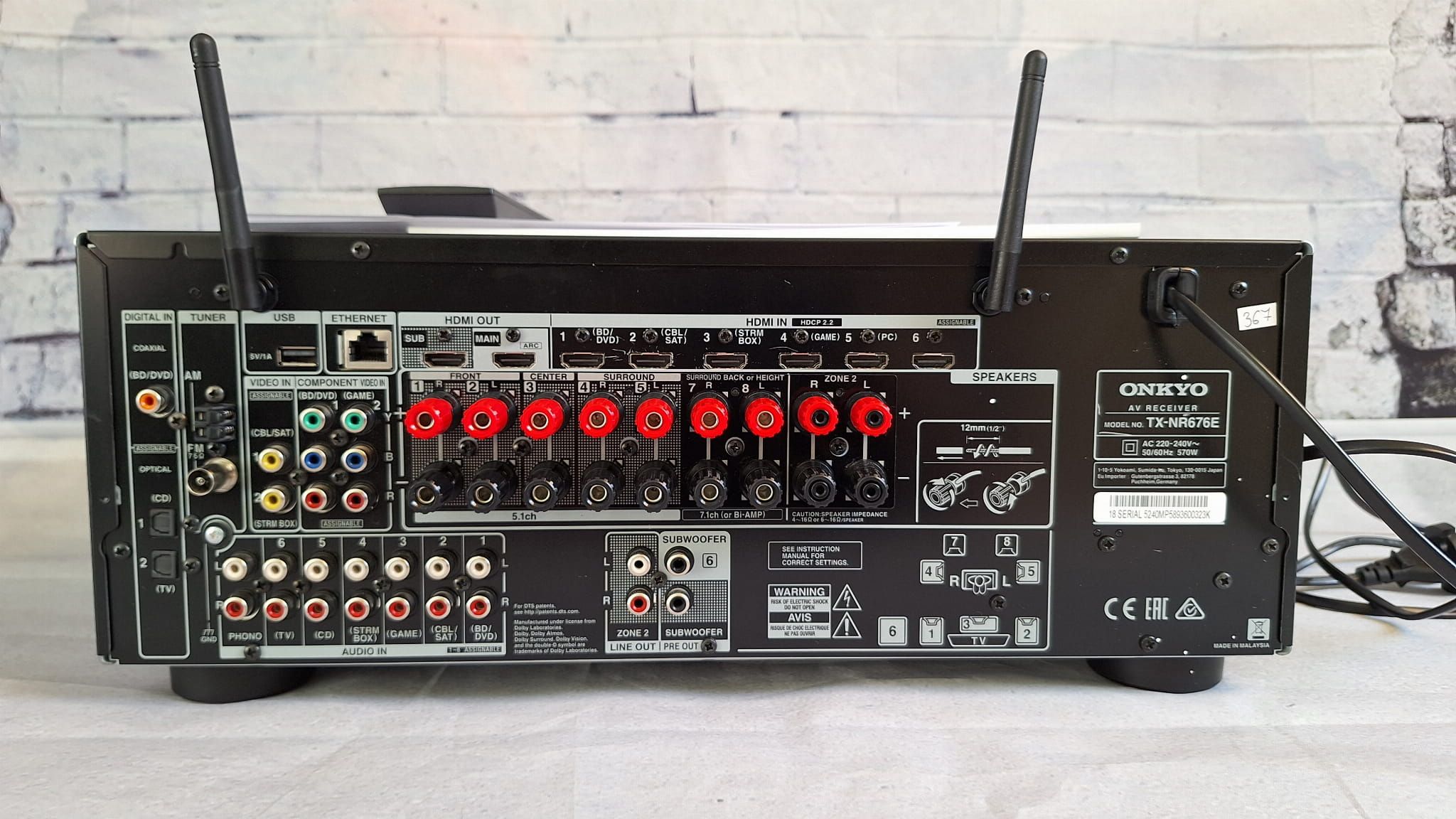 7.2 Onkyo TX-NR676 4k60p Dolby Atmos Vsion HDR BT Wi-Fi