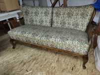 Sofa stylowa 3 osobowa vintage antyk chippendale z rafią