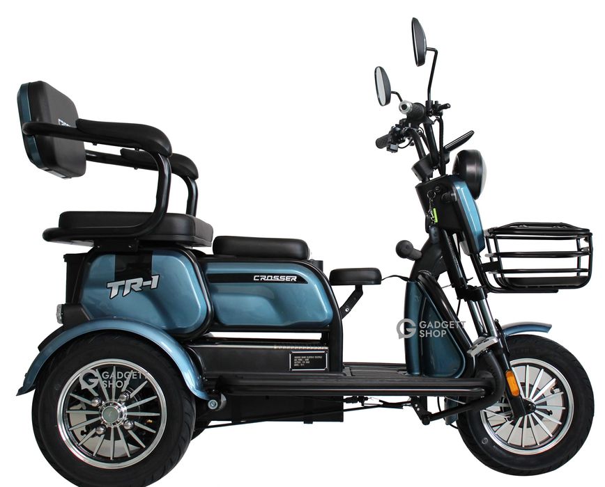 Електроскутер триколісний Crosser TR1 ( Мотор 1000ВТ 72В 20Ah) - Синий