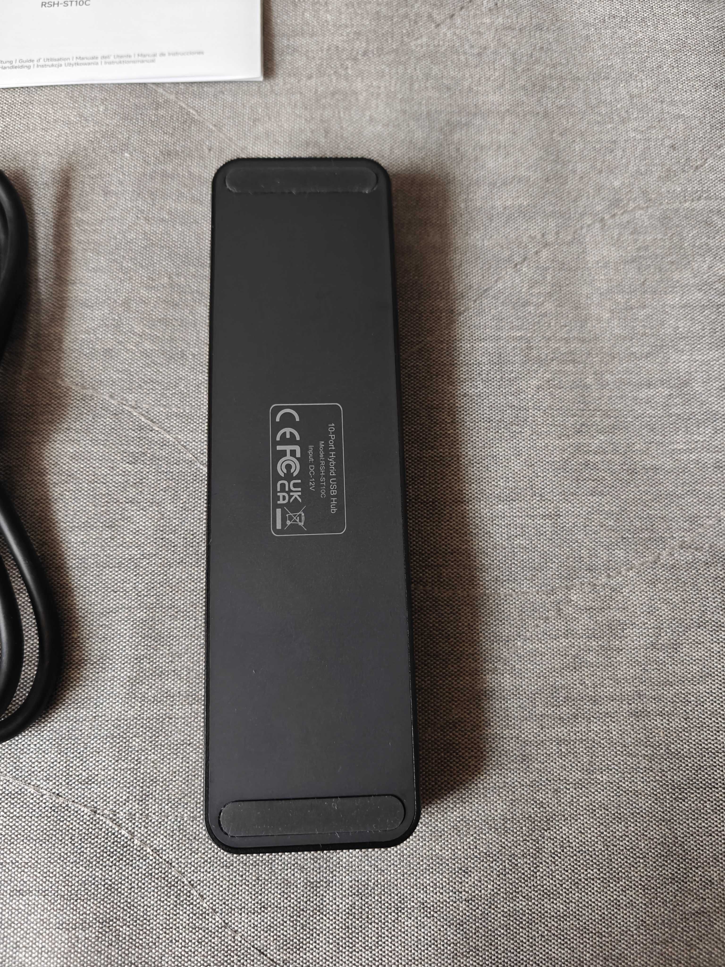 RSHTECH Koncentrator hub USB 3.2/USB-C 10-portowy 60W 10Gb/s