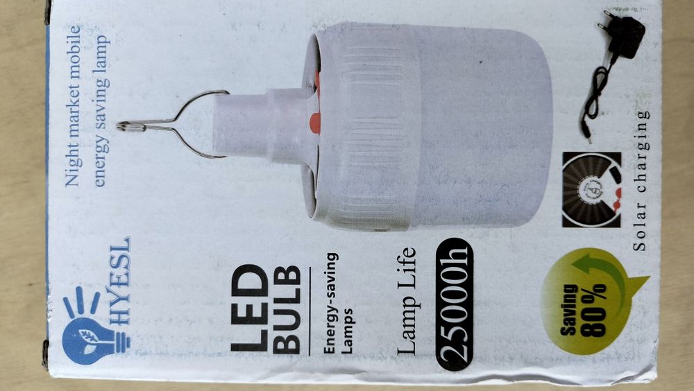 Лампа ліхтар LED на акумуляторі з USB сонячною панеллю +блок заряду