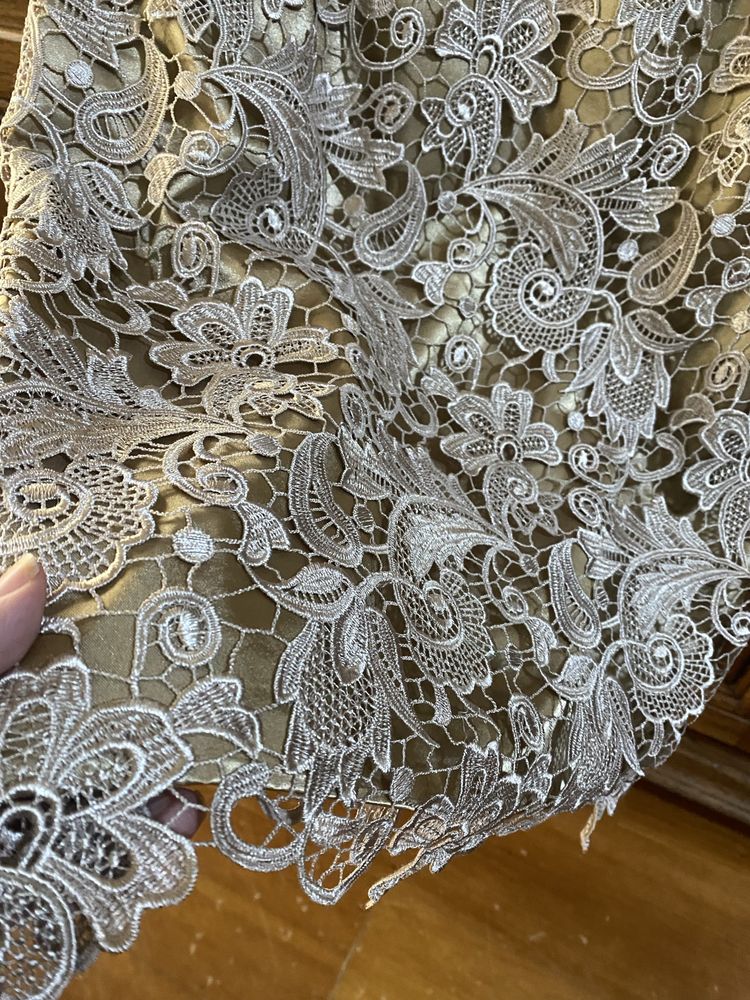 Vestido Cerimonia Renda e Seda Selvagem
