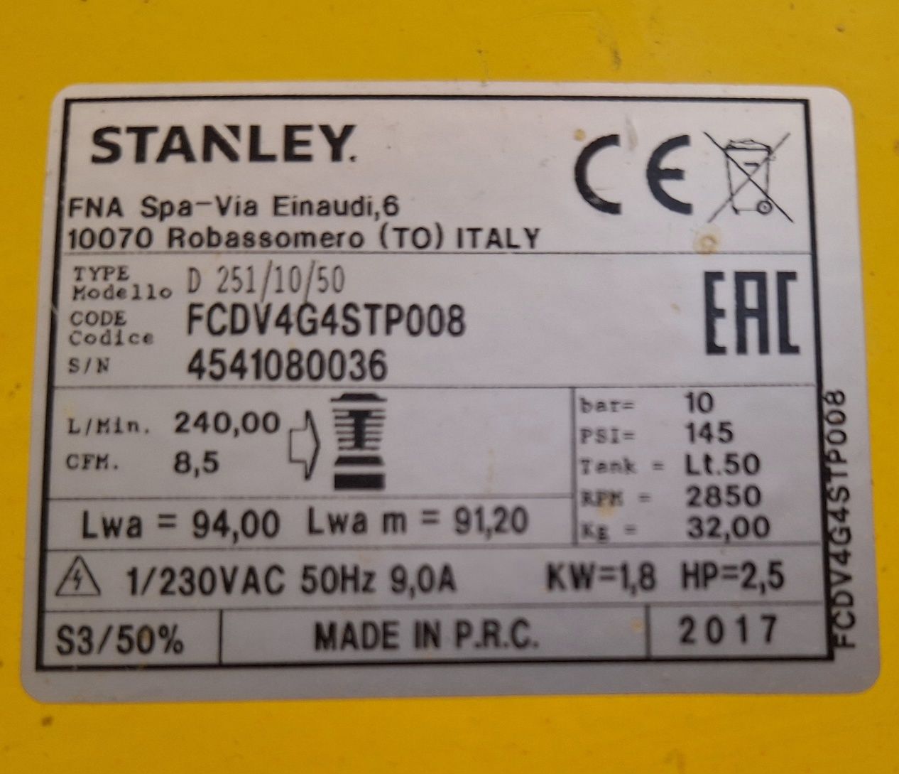 Kompresor Stanley 50L
