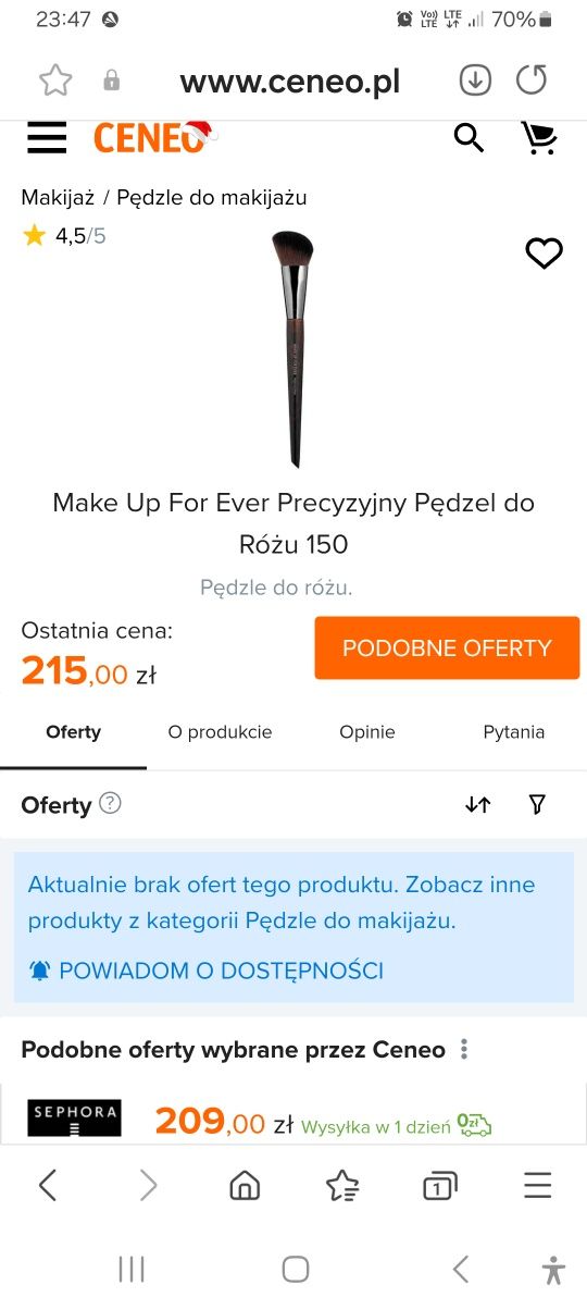 NOWY#150 MAKE UP FOR EVER oryginalny pędzel róż rozświetlacz bronzer