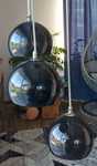 LAMPA Wisząca 3 kule szklane czarne, srebrne