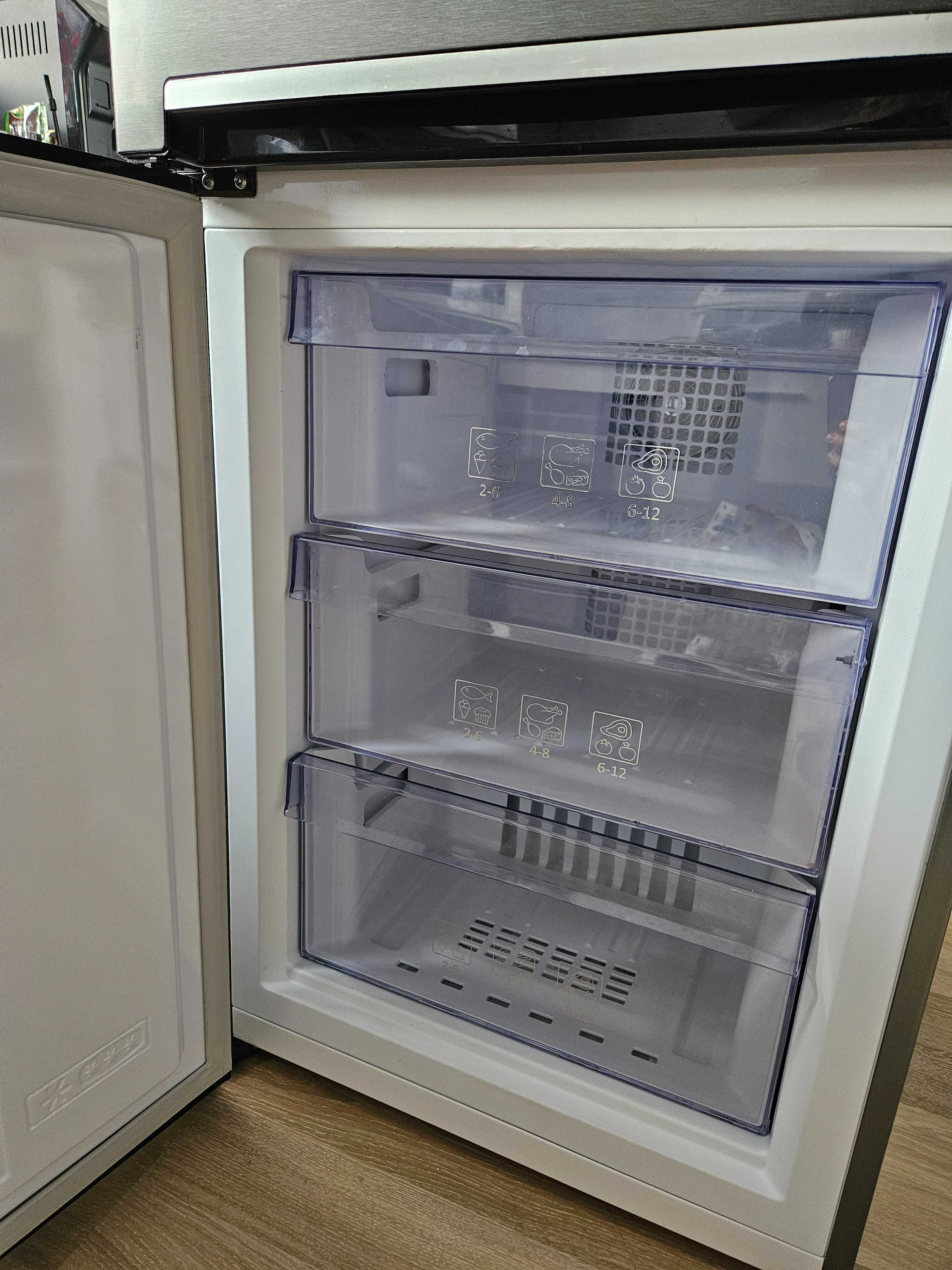Lodówka BEKO CNA366E40XBRN No frost 185cm Ciemny Inox uszkodzona