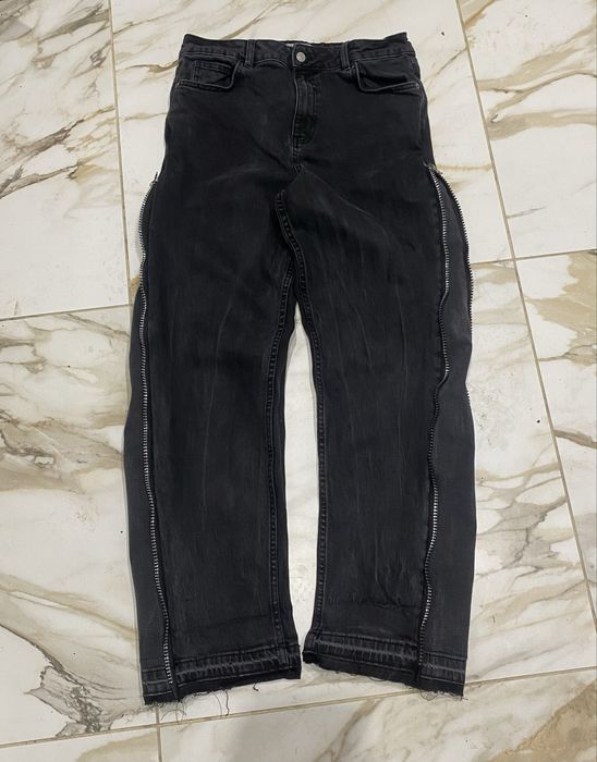 flared zip jeans, фларед джинси