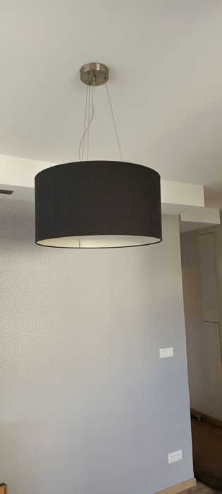 Żyrandol klosz lampa czarny elegancki regulacja wysokości zawieszenia