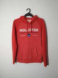 Hollister czerwona bluza z kapturem M