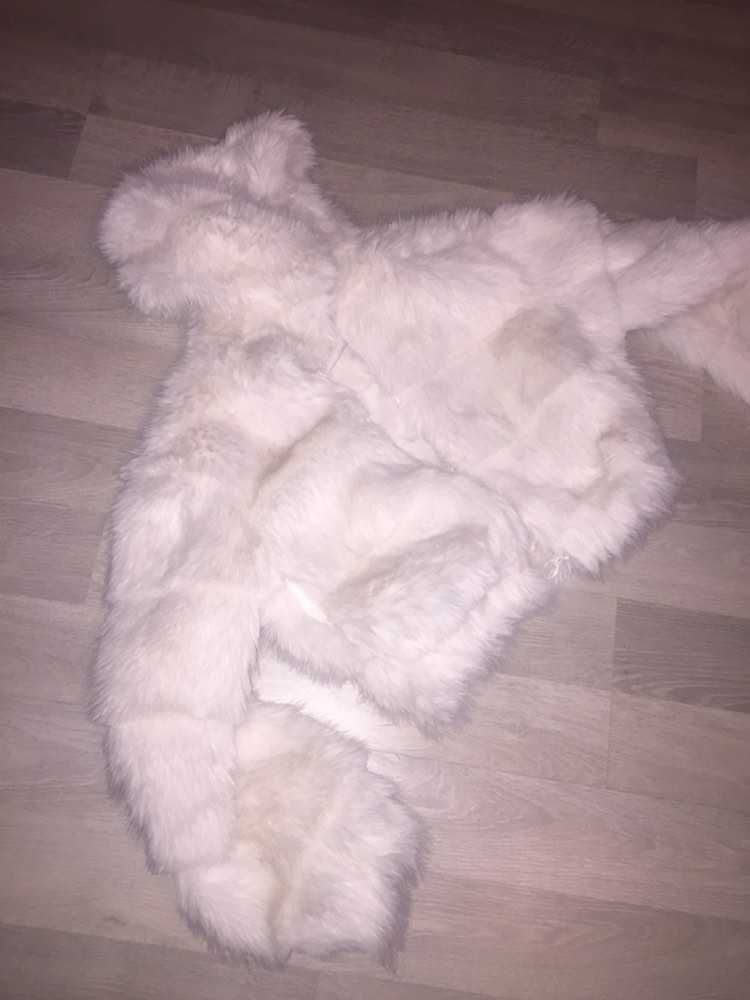 futro białe, na zamek