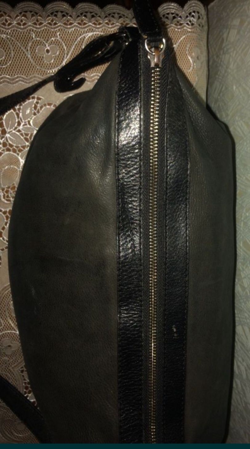 Классная кожаная сумка сумочка шопер