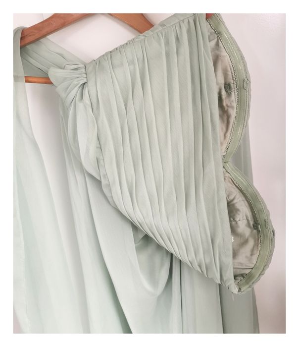 Miętowa sukienka maxi Adrianna Papell (M/38) #balowa #wesele #elegant