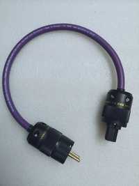 Kabel zasilający audio Melodika 3x2.5 mm - 0.5m Wtyki Schuko pozłacane