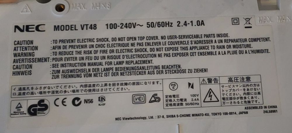 Projektor NEC VT48