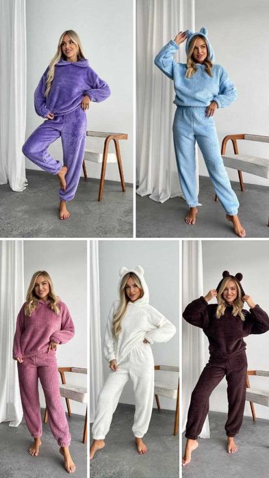 Жіноча тепла махрова піжама. 10 кольорів. р.42-52