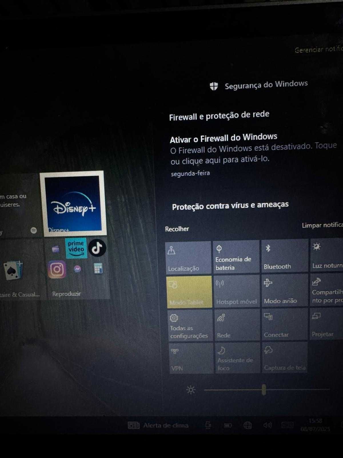 Notebook Acer, Tela touchscreen pouco usado
