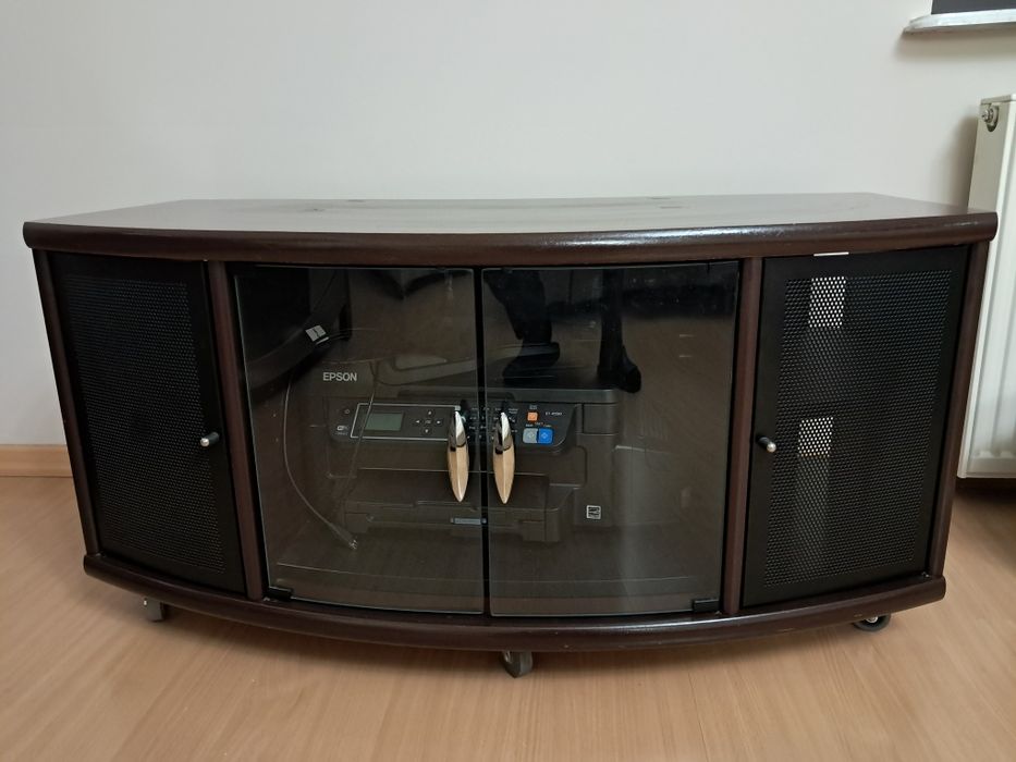 Stolik rtv  z półkami mobilny na kółkach