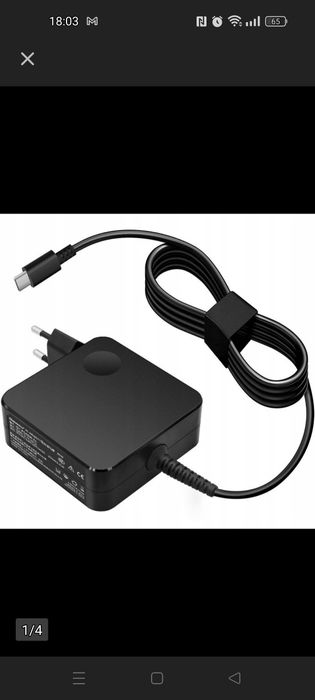 Ładowarka Zasilacz do Laptopa USB-C 65W + Kabel uniwersalna na typ-C