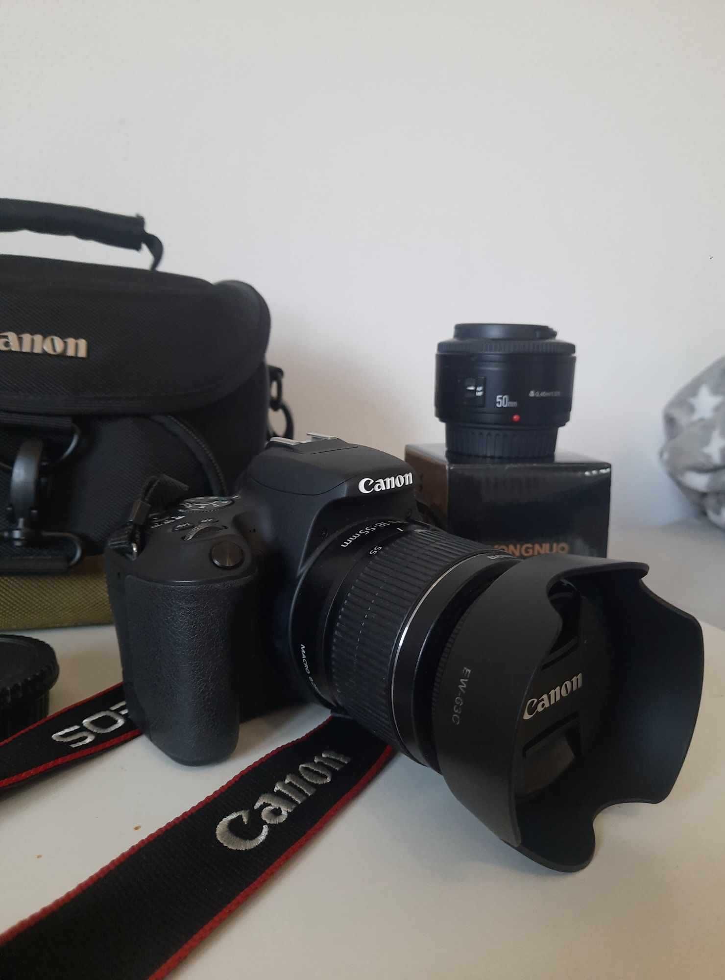 Aparat Canon EOS 200D z obiektywem 18-55mm + obiektyw + Futerał