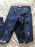 H&M Spodnie jeans rurki z dziurami wysoki stan 34-36