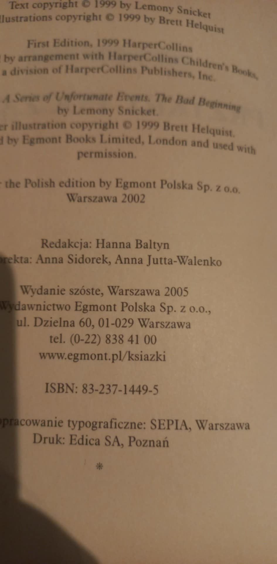 Seria Niefortunnych Zdarzeń 11 tomów  w doskonałym stanie