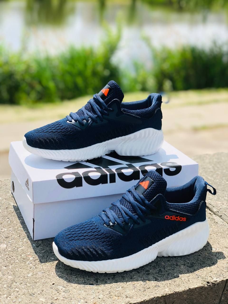 Мужские кроссовки adidas темно синие летние кроссы адидас