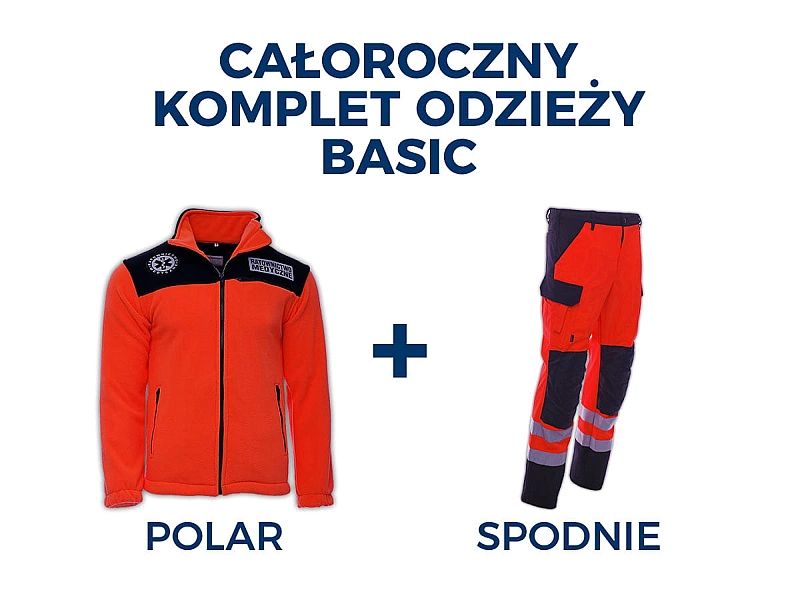 Komplet ratowniczy (polar + spodnie) BASIC FLUO podstawowy całoroczny