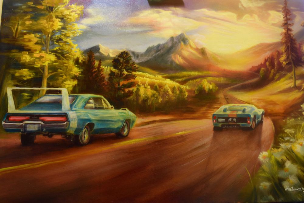Obraz olejny dodge / ford