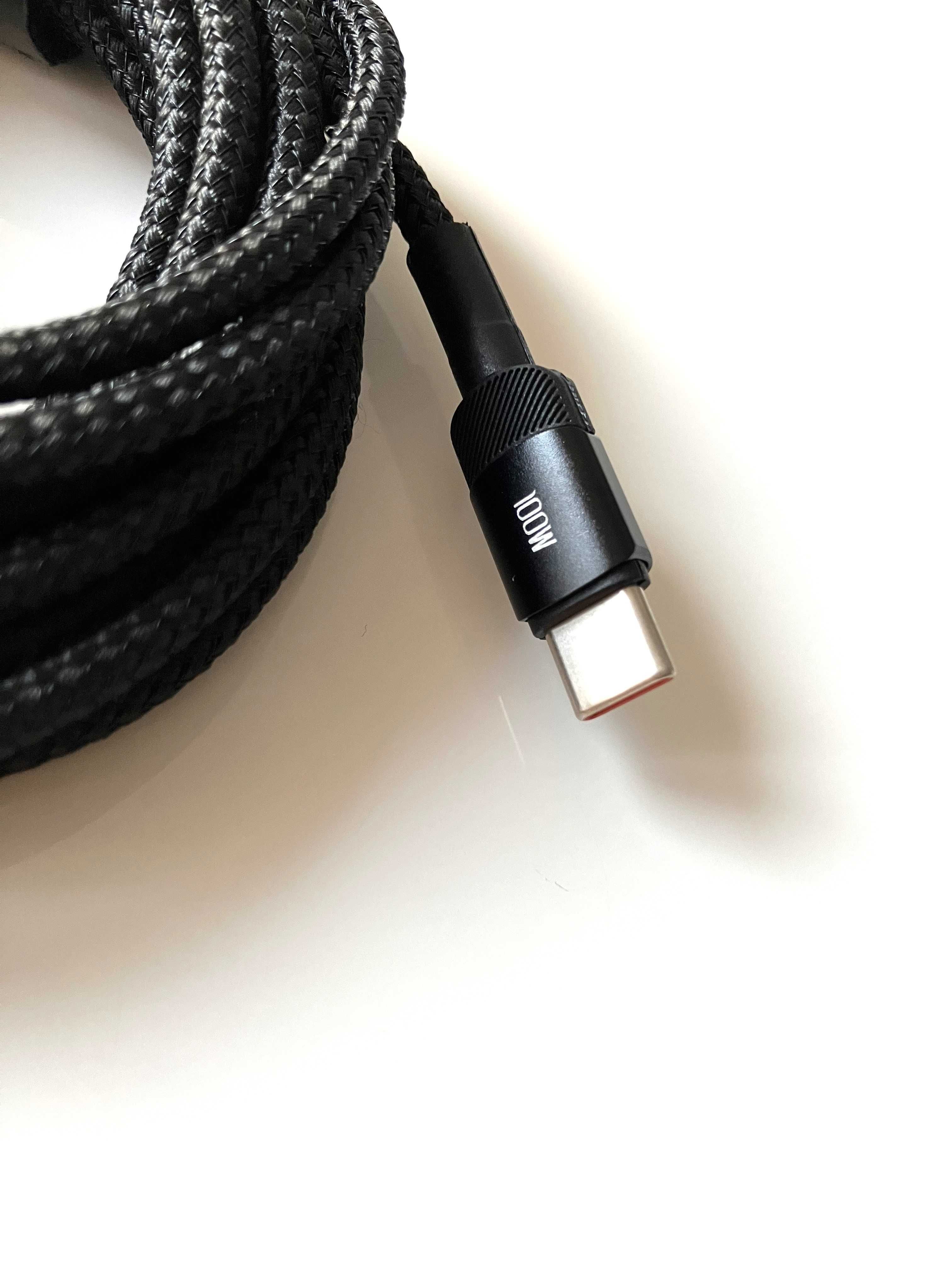 Kabel USB C ładowarka 100W 3 metry oplot wzmacniany szybkie ładowanie!