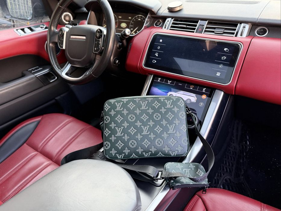 Сумка зеленая Louis Vuitton 3v1 кожаная онигинал 3в1 мужская