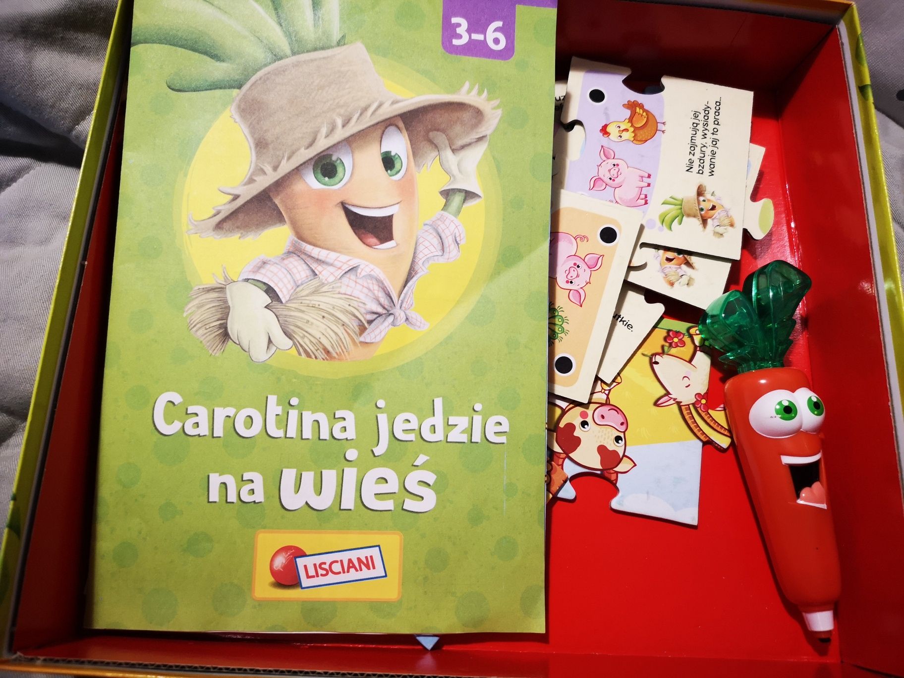 "Carotina jedzie na wieś" Gra planszowa edukacyjna puzzle 3-6 lat